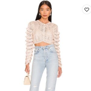 LoveShackFancy Junice Crop Cardigan Sweater
